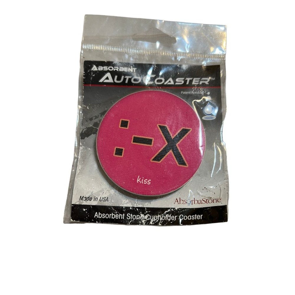 Absorbastone Absorbent Stone Cup Holder Coaster USA Pink Kiss NEW